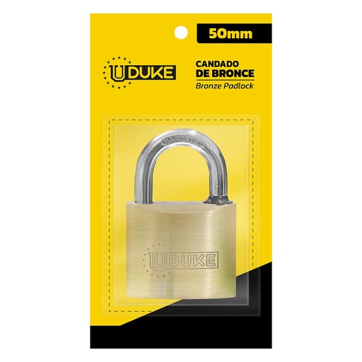 CANDADO 50MM BRONCE FINO EN BLISTER UDUKE (GARANTIA 5 AÐOS)