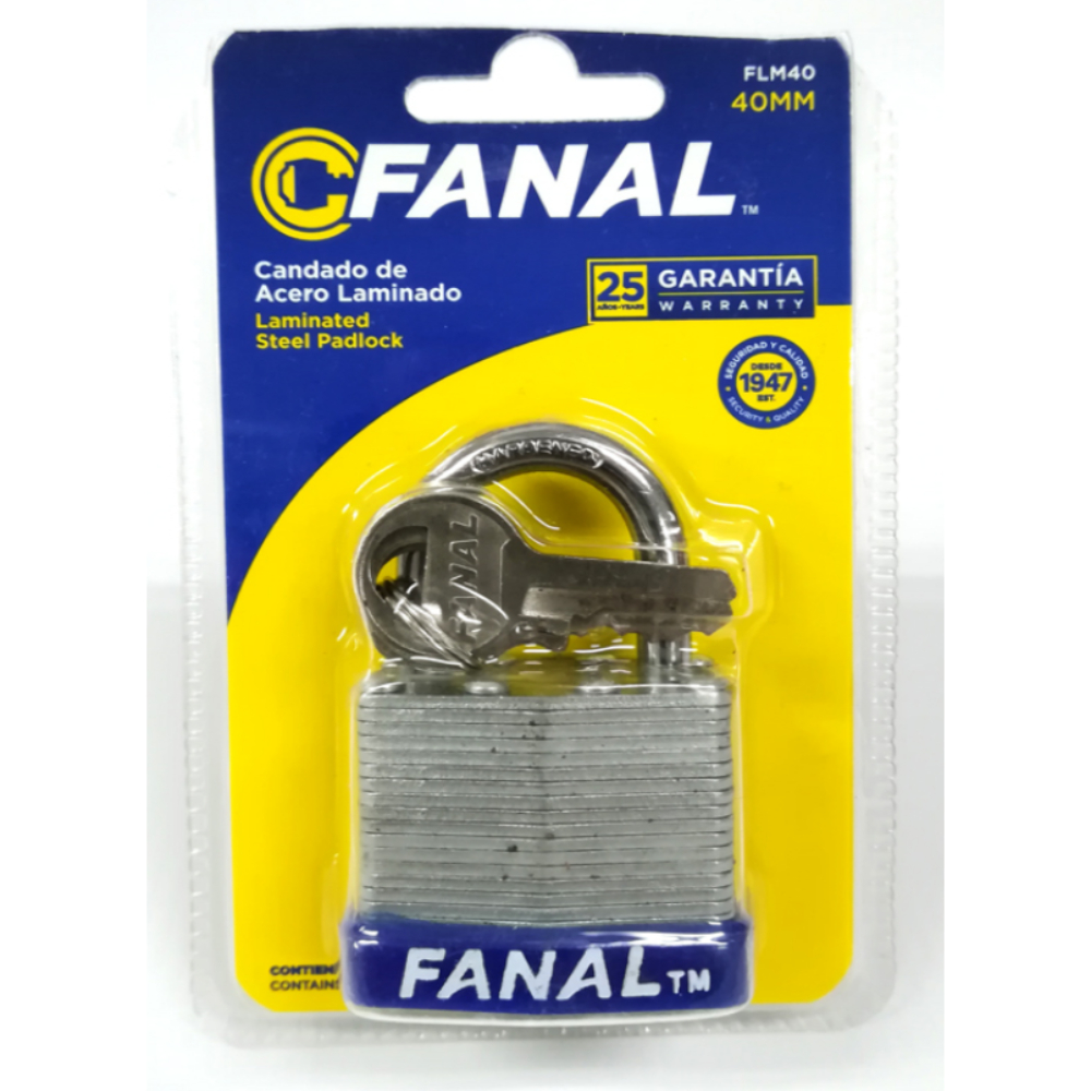 CANDADO LAMINADO FANAL 40MM (FLM40) (34674)