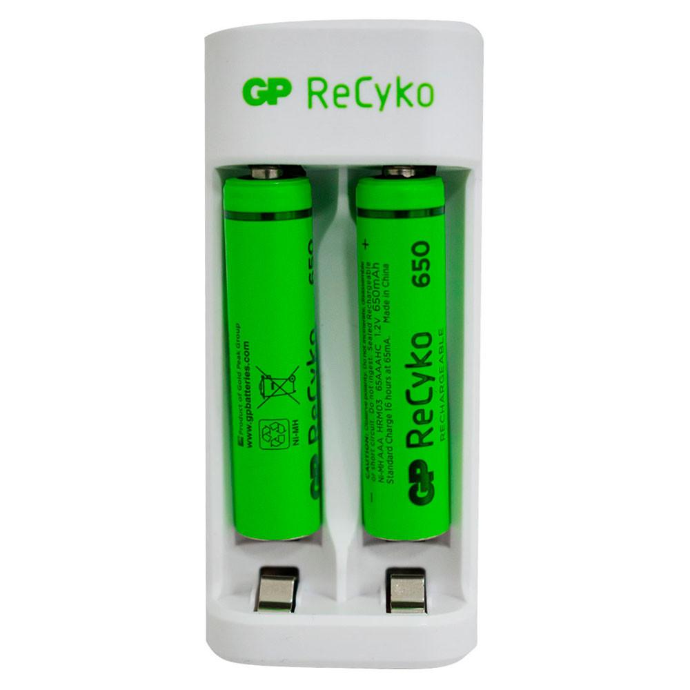 CARGADOR PILA GP USB CON 2 PILAS(2 PILAS AAA  650)(GPPBE211US65-C2)