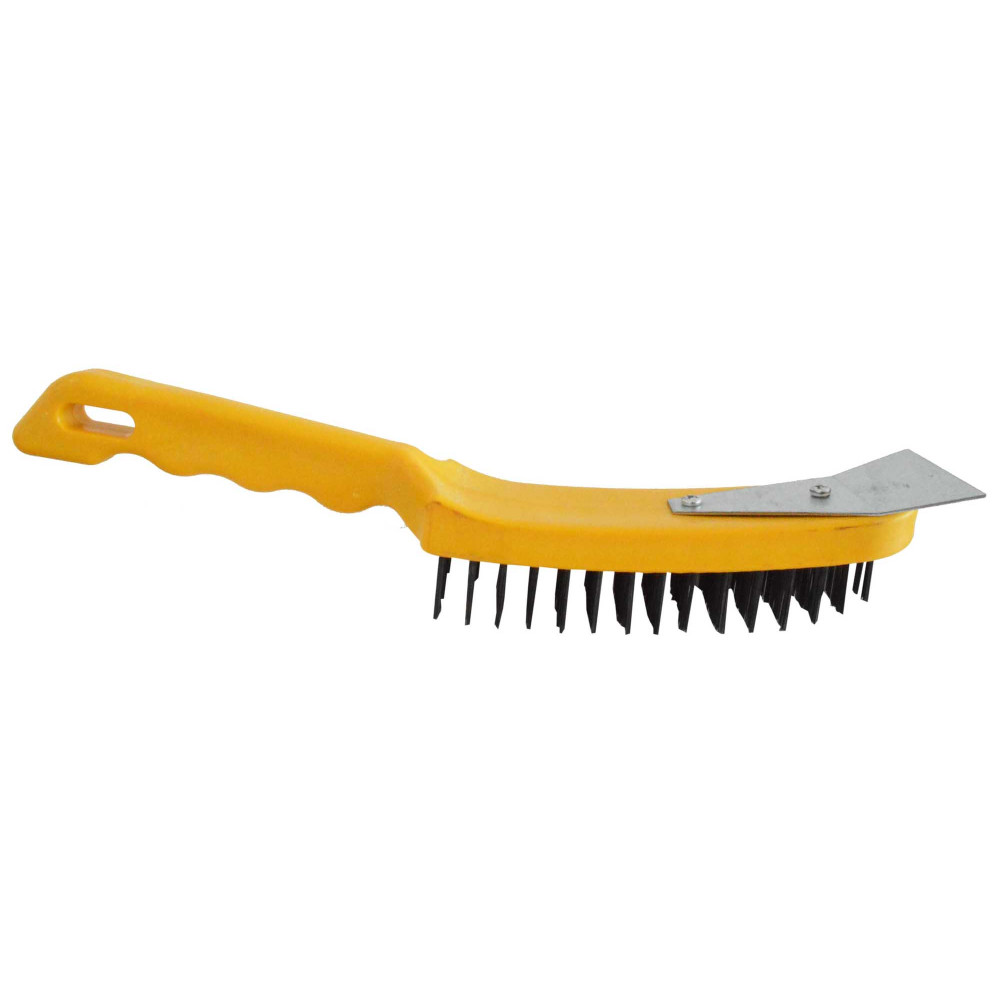 CEPILLO ACERO CON ESPATULA M/PASTA AMARILLO