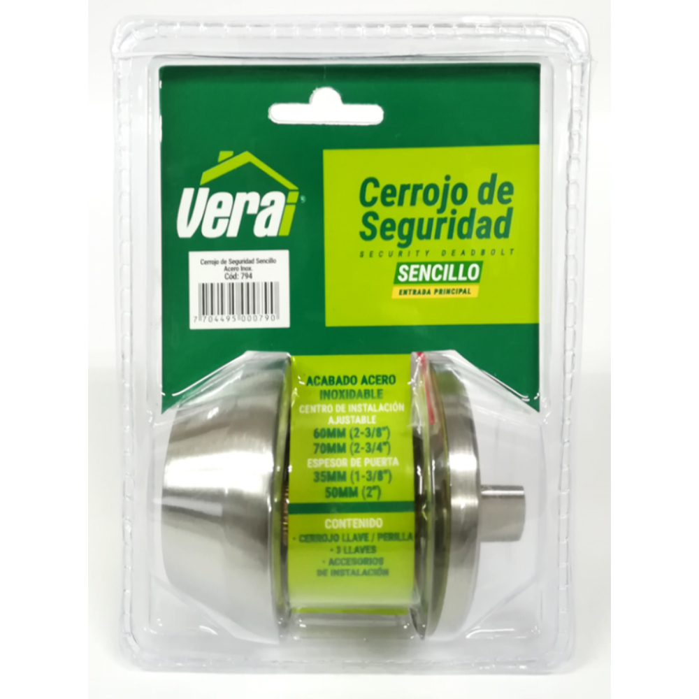 CERROJO DE SEGURID ACERO INOX (0000794) VERA