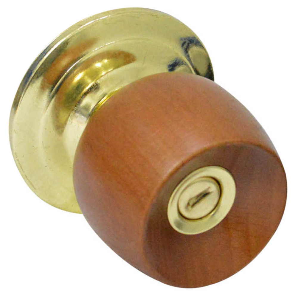 CHAPA BOLA BANO P/MADERA UDUKE COLOR MIEL ESCUDO DORADO