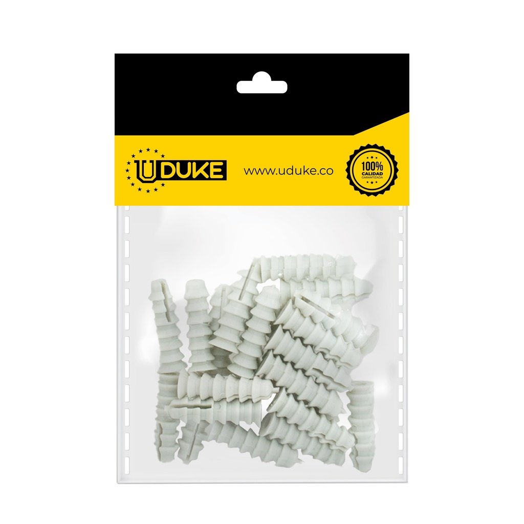 CHAZO 1/4" PLASTICO ESTRIADO PQT X 40 UDUKE