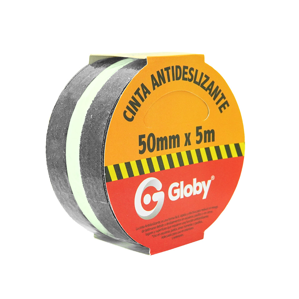 CINTA ADHESIVA ANTIDESLIZANTE 2" X 5 MTS REFLECTIVA NEGRA