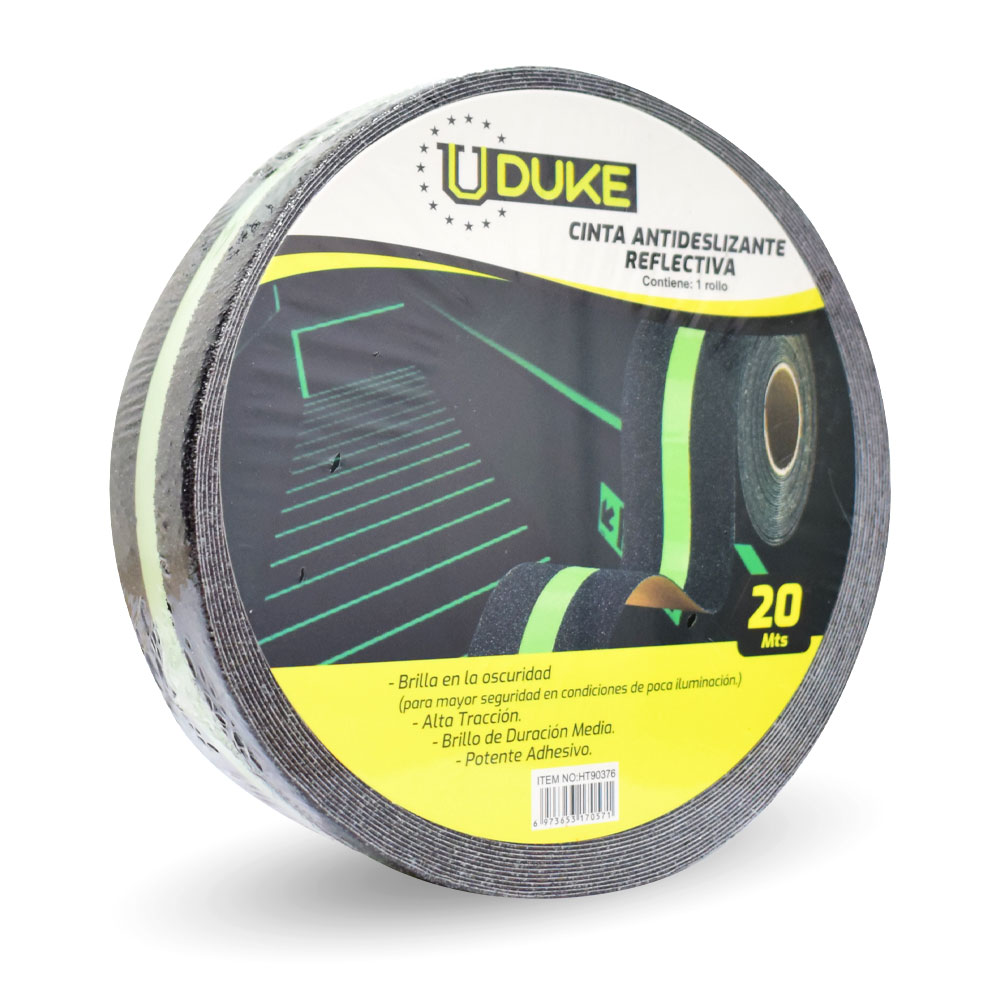 CINTA ADHESIVA ANTIDESLIZANTE 2" X20MTS REFLECTIVA NEGRA UDUKE (HT90376)