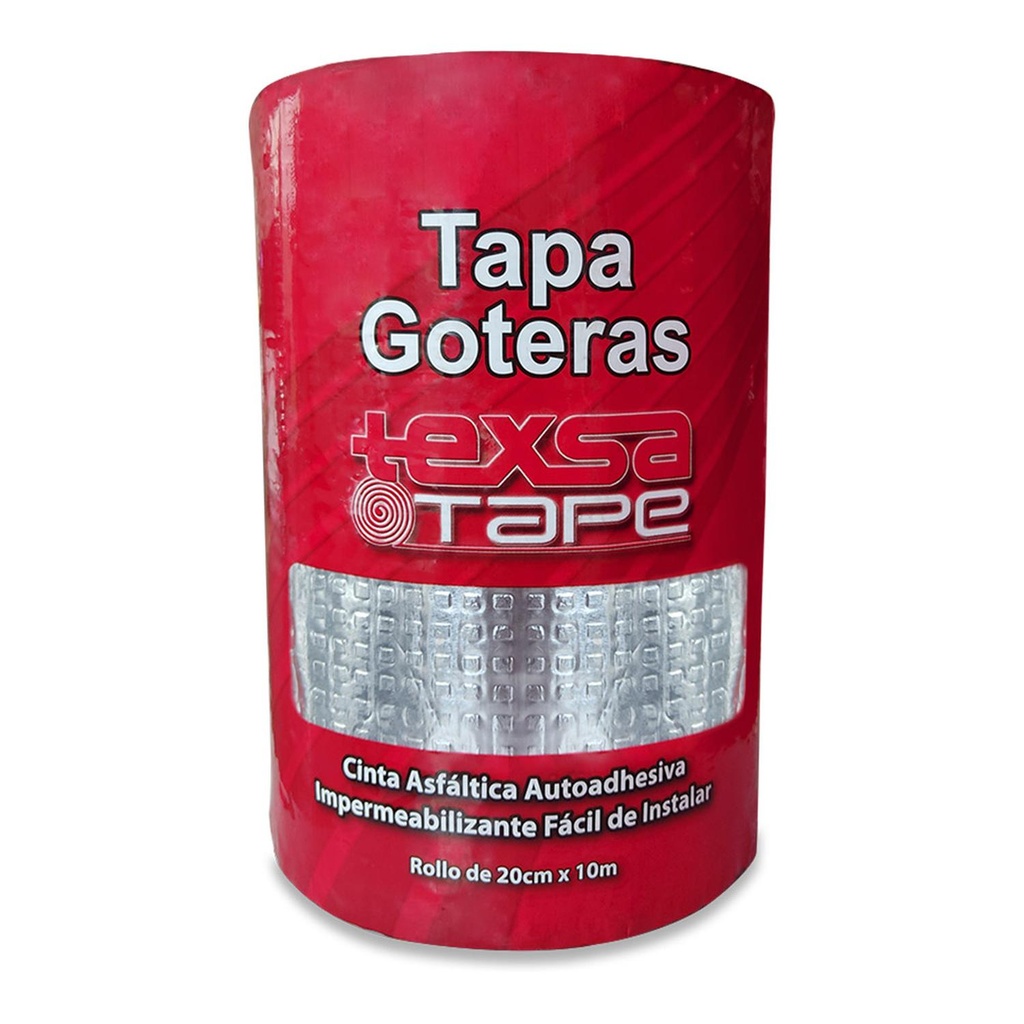 CINTA ASFALTICA TAPA GOTERAS 20 CM X 10 M ALUMINIO TEXSA TAPE