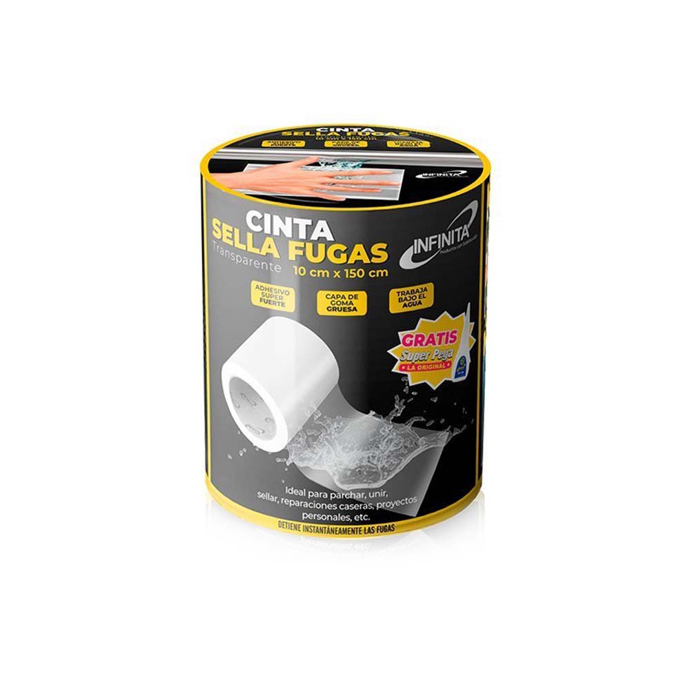 CINTA SELLA FUGAS TRANSPARENTE 10CMX150CM INFINITA (10014710)
