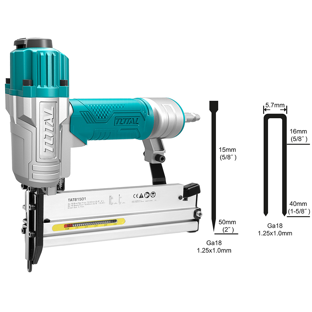 CLAVADORA + GRAPADORA NEUMATICA 2 EN 1 TOTAL (TAT81501)