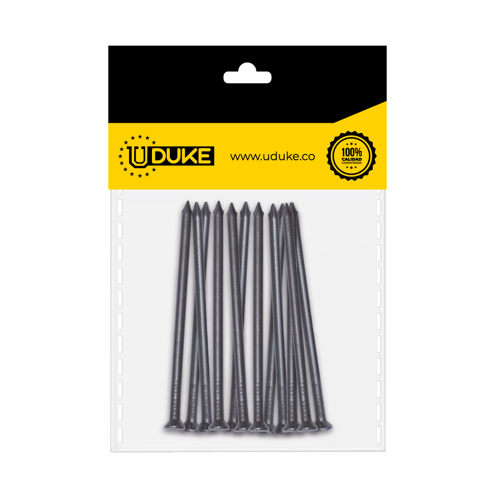 CLAVO LISO 2 1/2" ACERO PQT X 12 UDUKE