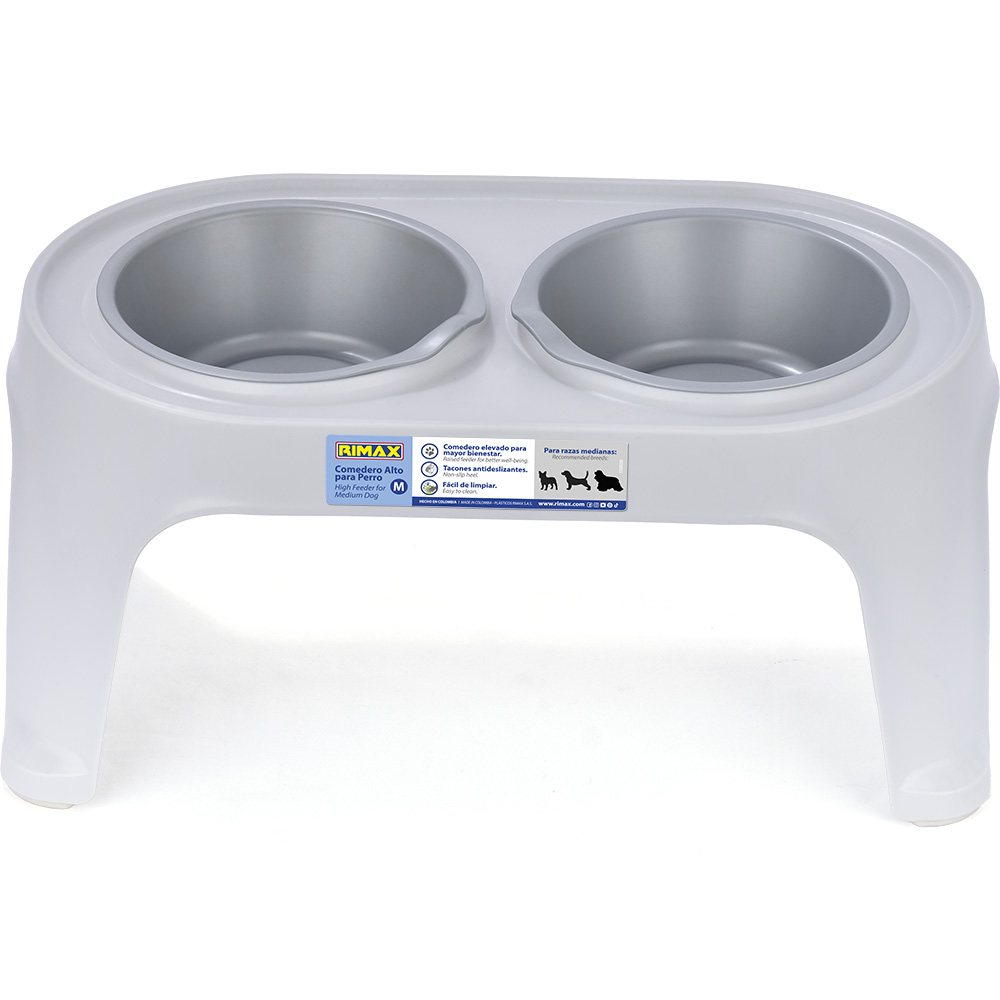 COMEDOR PARA PERROS PEQUEÐO GRIS RIMAX (13823)