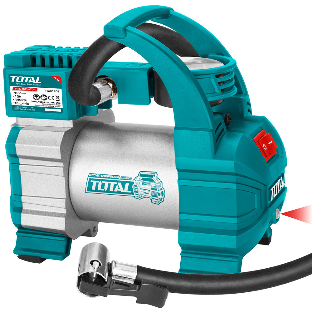 COMPRESOR MINI 12V 140PSI TOTAL PARA CARRO (TTAC1406)