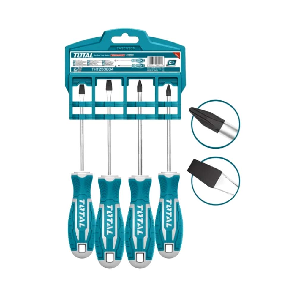 DESTORNILLADOR CROMO VANADIUM JUEGO X 7 PZS SUPER SELECT TOTAL (THT2506072)