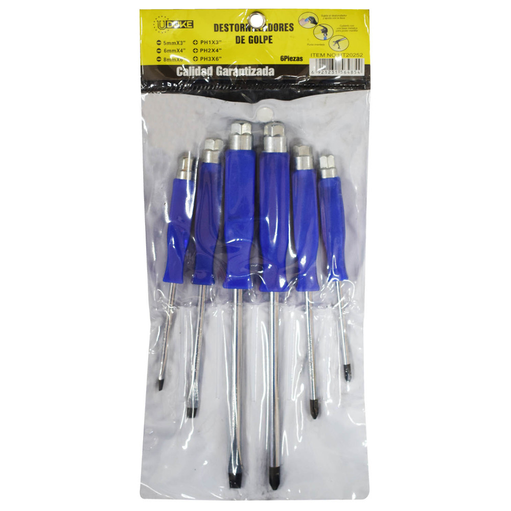DESTORNILLADOR SEDY AZUL GOLPE X 6 (JUEGO)(SDY-8050)(HT20252)