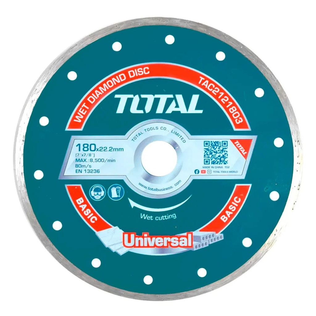 DISCO DE CORTE DIAMANTADO CONTINUO  7 180MM TOTAL (TAC2121803)