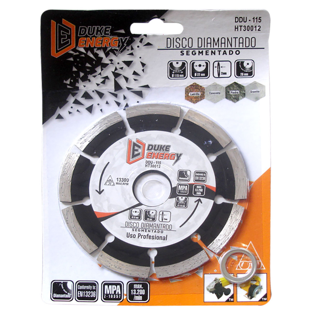 DISCO DIAMANTADO SEGMENTADO DUKE ENERGY PROFESIONAL 4 1/2 (DDU115) (HT30012)