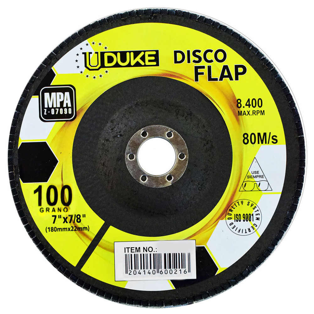 DISCO FLAP UDUKE 7 GRANO 100 (180MM X22MM) (HT1342)