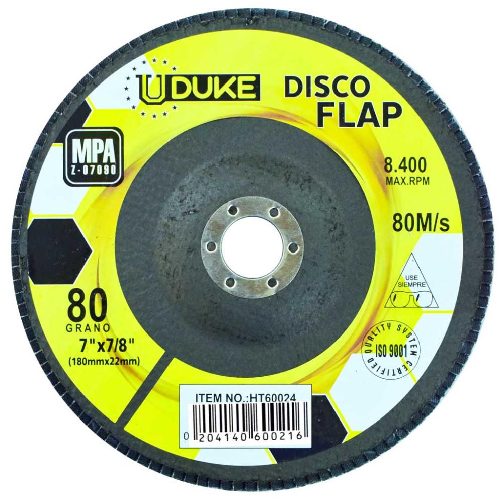 DISCO FLAP UDUKE 7" GRANO 80 (180MM X 22MM) (HT60024)