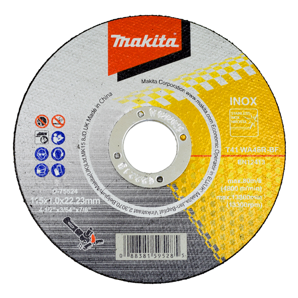 DISCO MAKITA METAL/ACERO INOX 4/12*1MM*7/8 WA46 (D-75524)