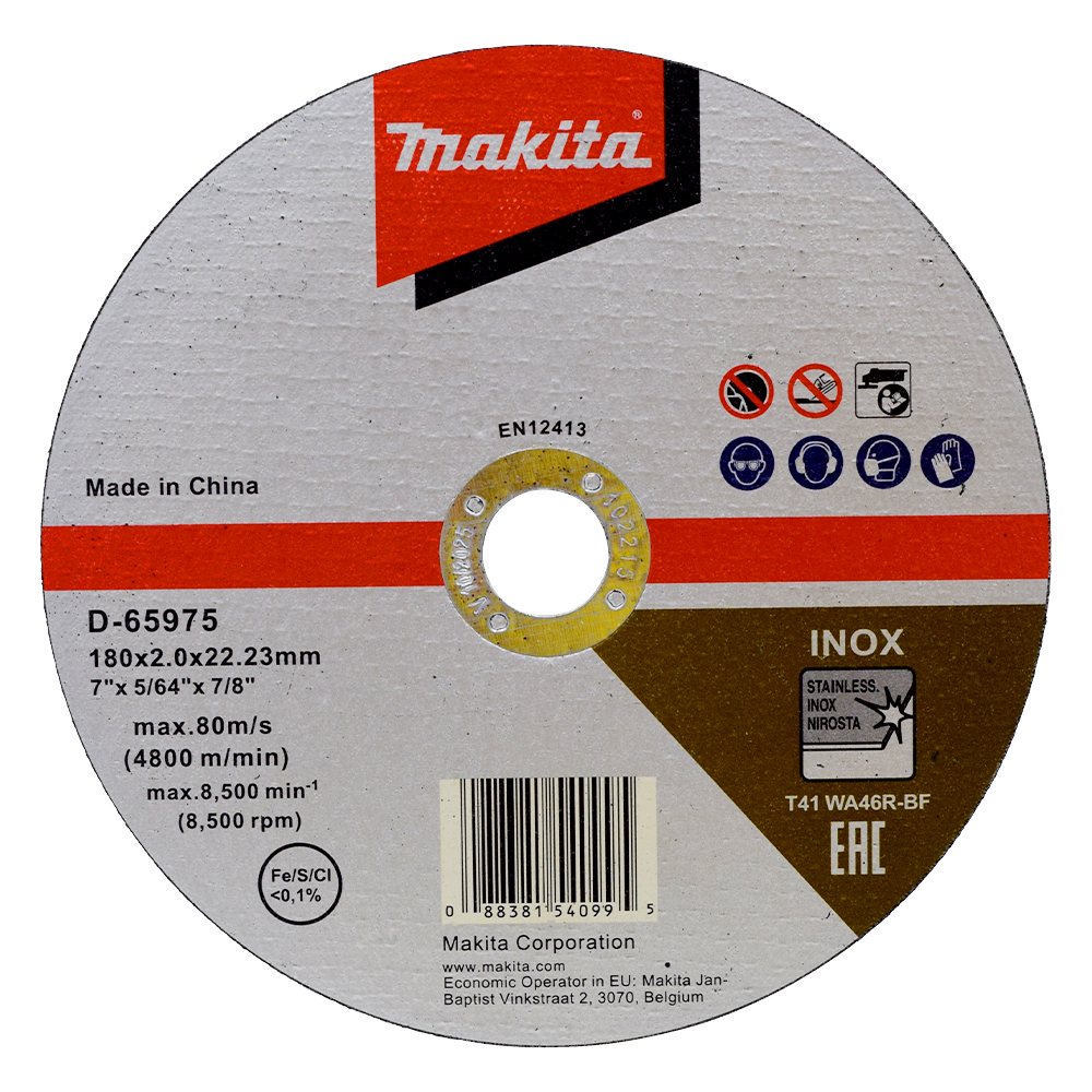DISCO MAKITA METAL/ACERO INOX 7*2MM*7/8 WA46R (D-65975)