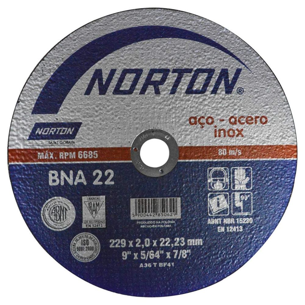 DISCO NORTON CORTE METAL/ACERO INOX 9' PLANO