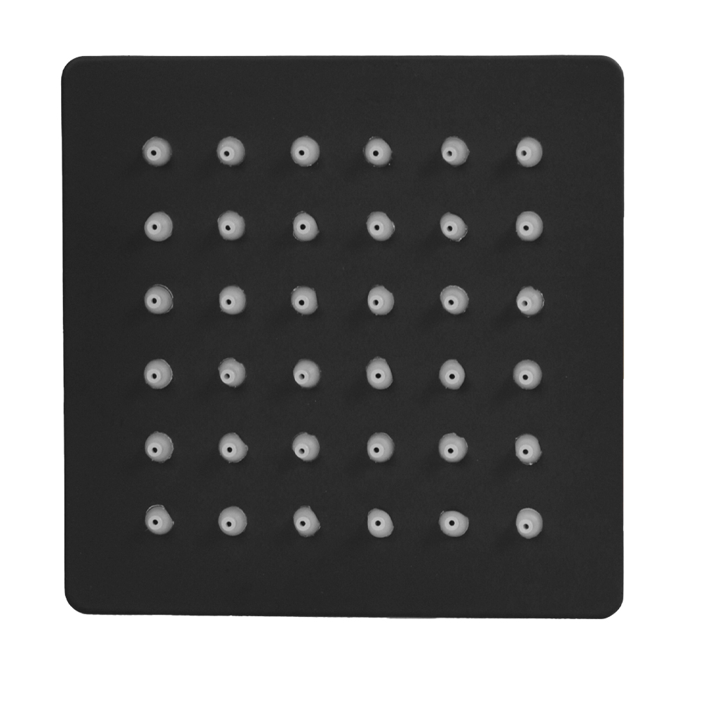 DUCHA REGADERA UDUKE NEGRA ACERO INOXIDABLE 4 CUADRADA (HT1619)