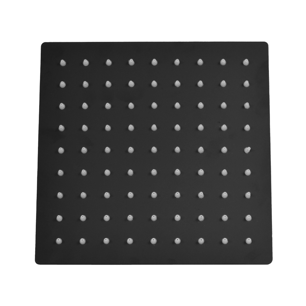 DUCHA REGADERA UDUKE NEGRA ACERO INOXIDABLE 8 CUADRADA (HT1621)