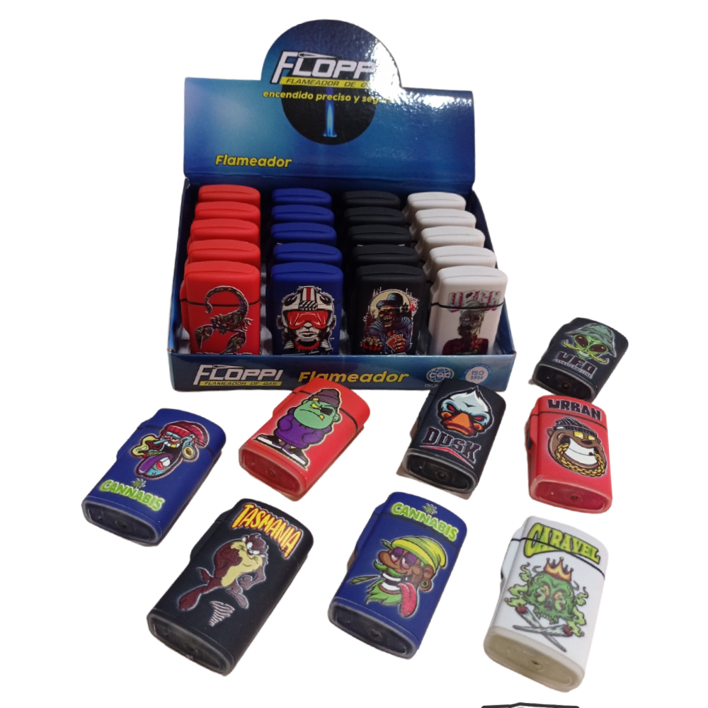 ENCENDEDOR A GAS FLAMEADOR PEQUEÐO MOTIVOS FLOPPI (FL702)