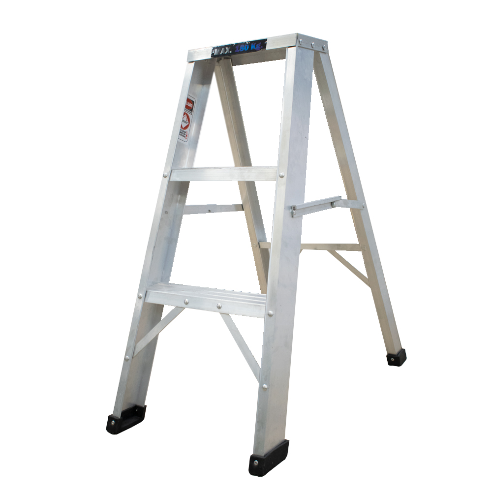 ESCALERA DE ALUMINIO 2 PASOS 1 PELDAÐO INDUSTRIAL CAP 180 KILOS UDUKE CON PLATAFORMA (HT1312N)