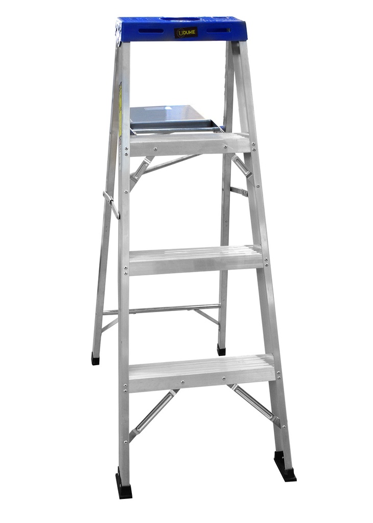 ESCALERA DE ALUMINIO 3 PELDANOS CAP 150 KILOS USO INDUSTRIAL UDUKE CON PLATAFORMA  (HT1313)
