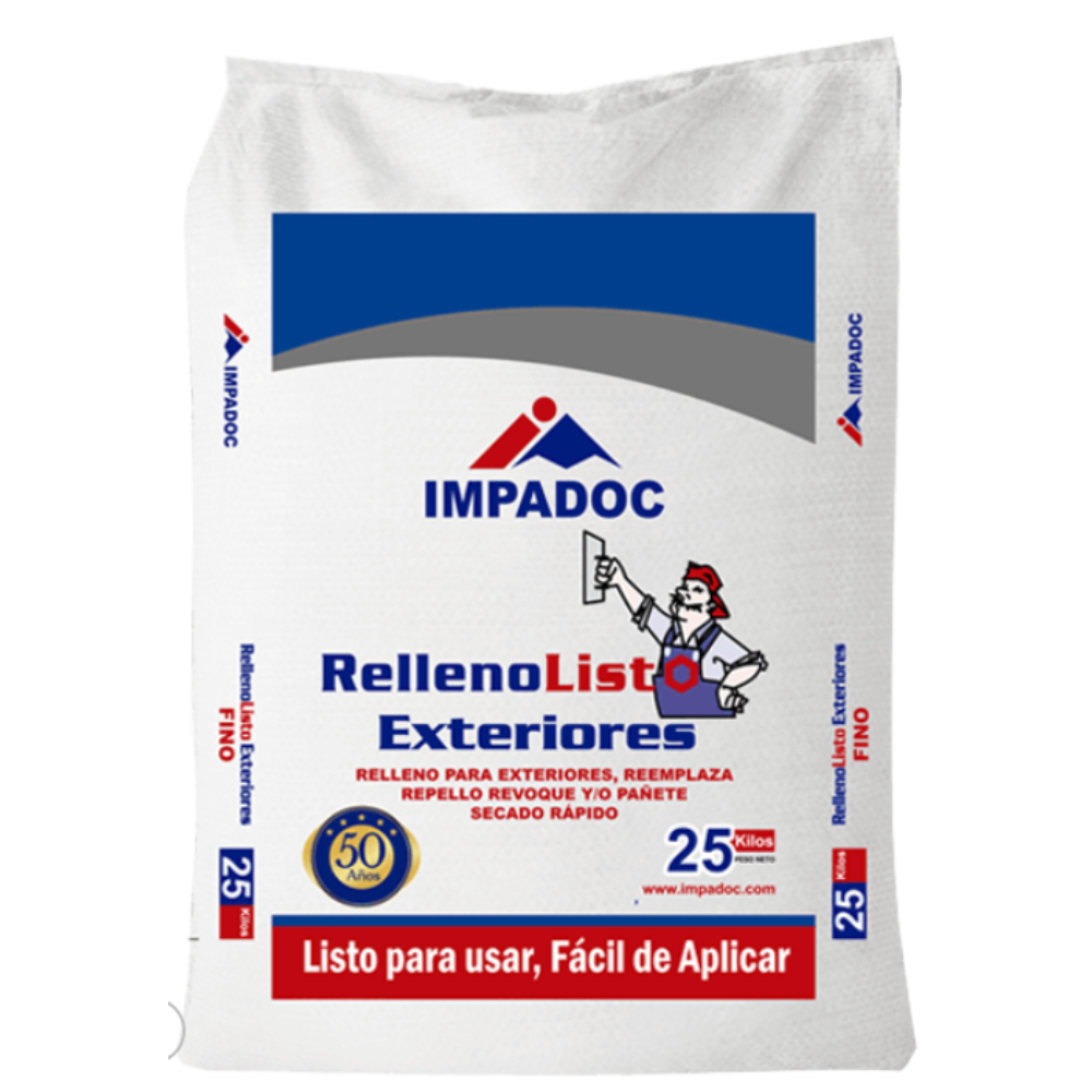 ESTUCO RELLENO FINO EXTERIOR IMPADOC X 25 KG