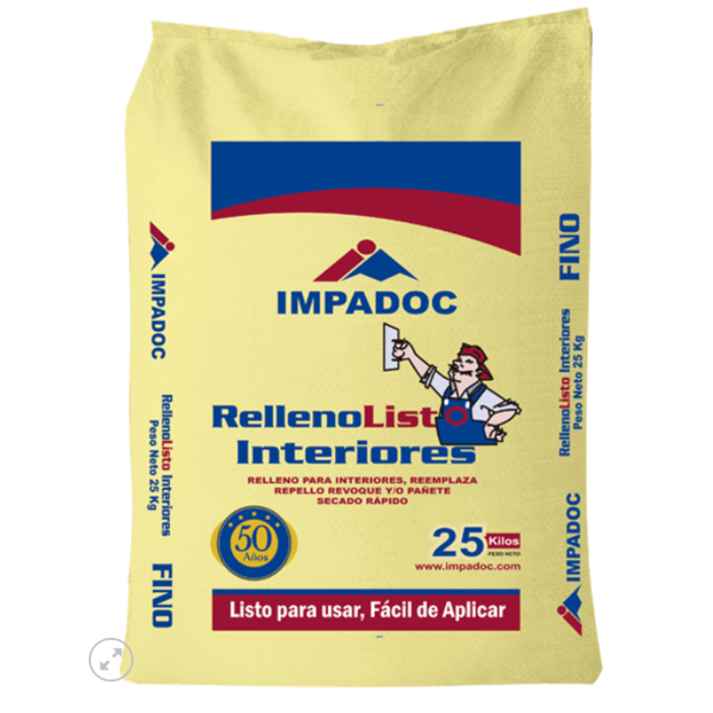 ESTUCO RELLENO LISTO GRUESO INTERIOR X 25 KG IMPADOC