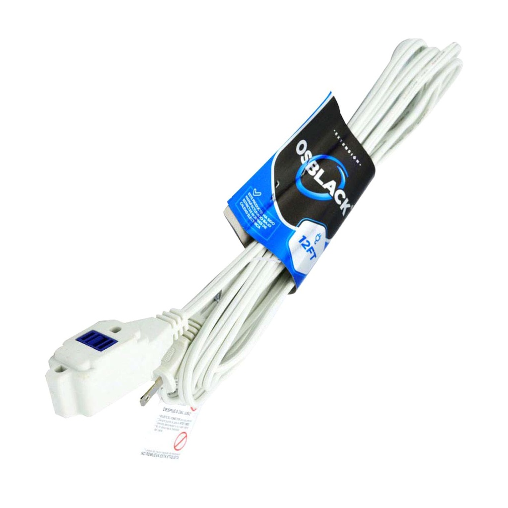EXTENSION ELECTRICA BLANCA 12 FT
