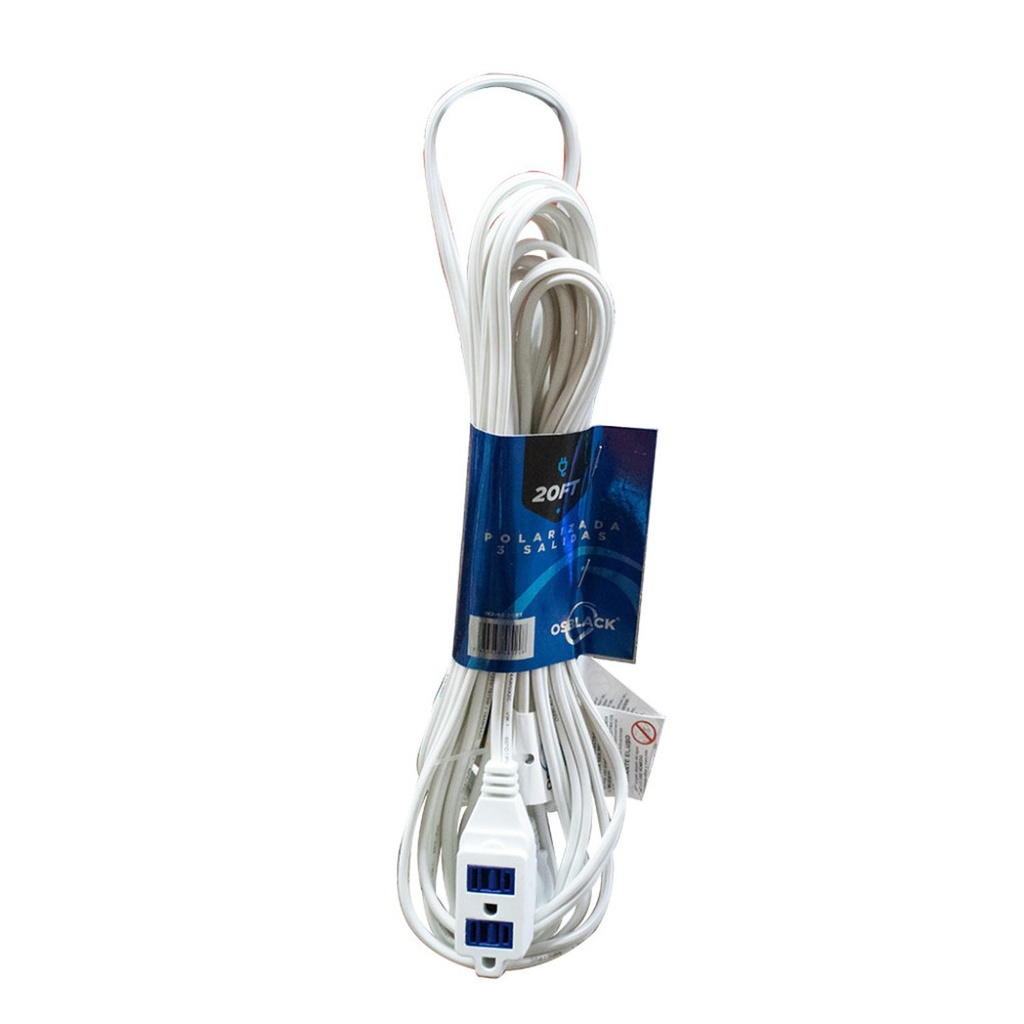 EXTENSION ELECTRICA BLANCA 20 FT