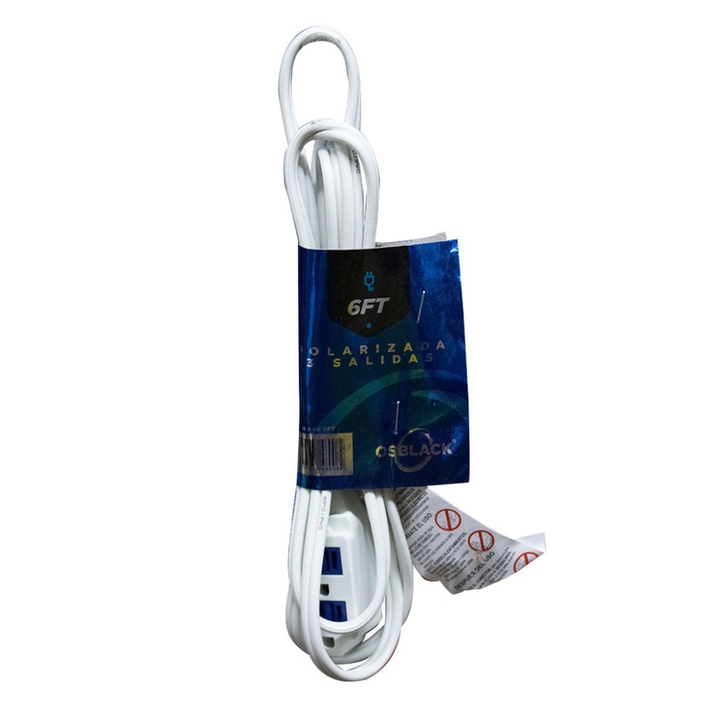 EXTENSION ELECTRICA BLANCA 6 FT
