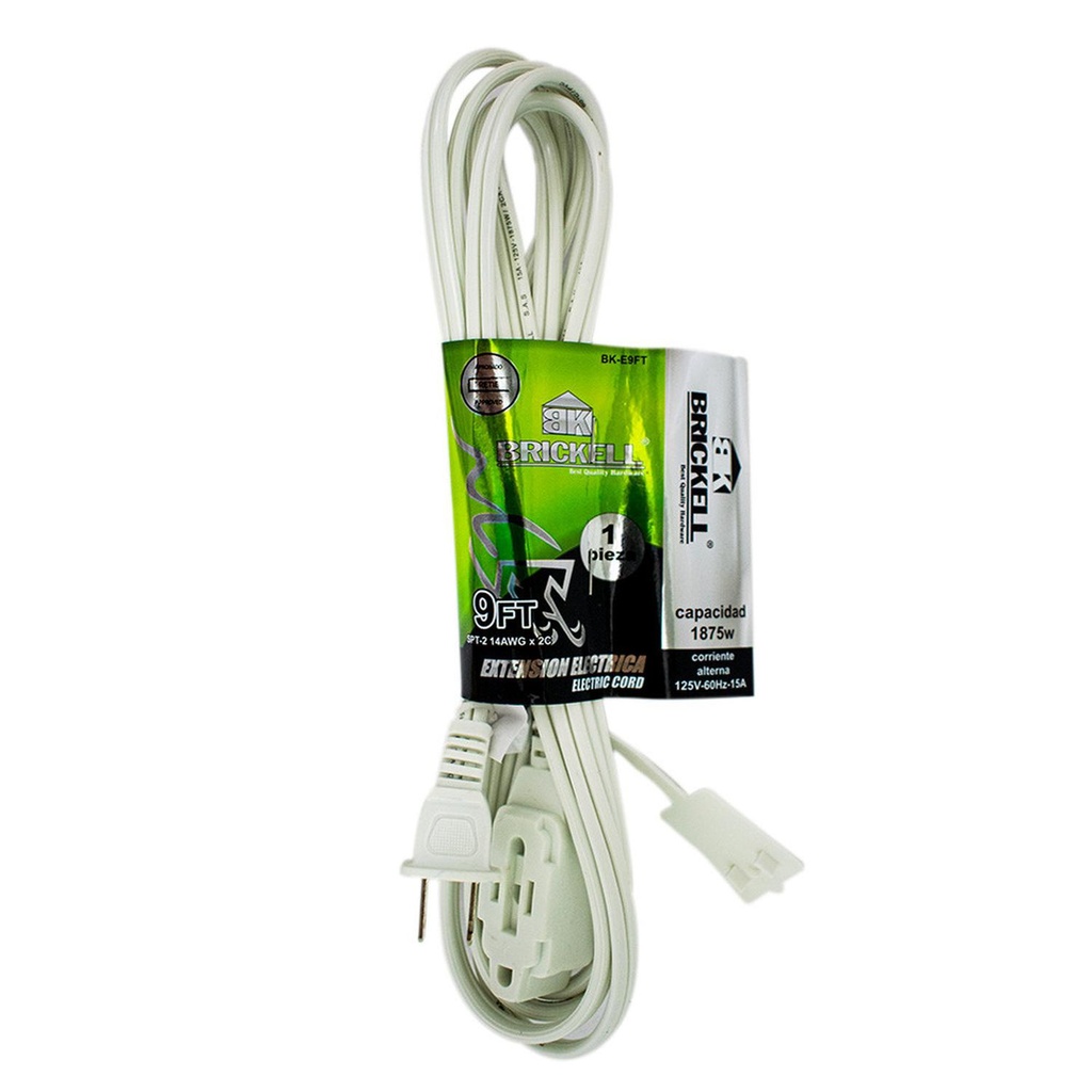 EXTENSION ELECTRICA BLANCA 9 FT
