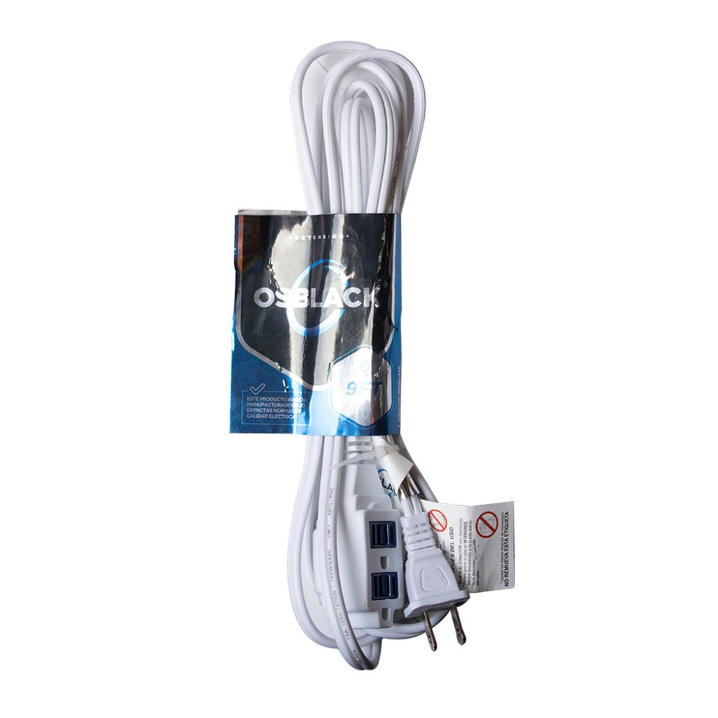 EXTENSION ELECTRICA BLANCA 9 FT