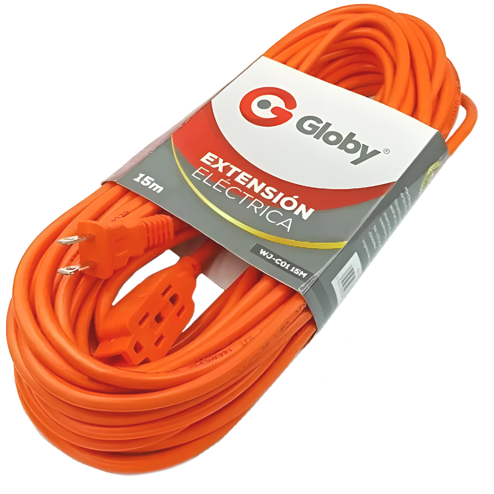 EXTENSION ELECTRICA NARANJA 15 MTS