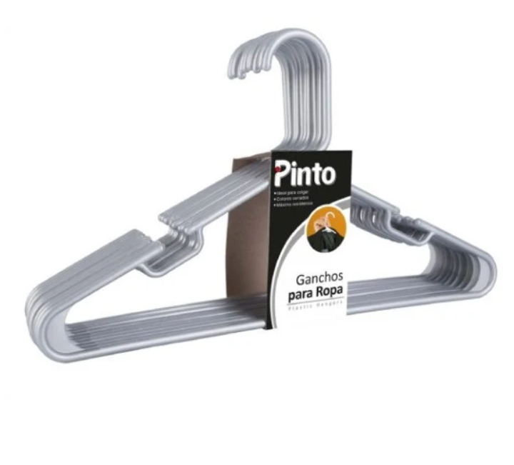 GANCHO PARA ROPA FULLER PINTO X10 PLATEADO