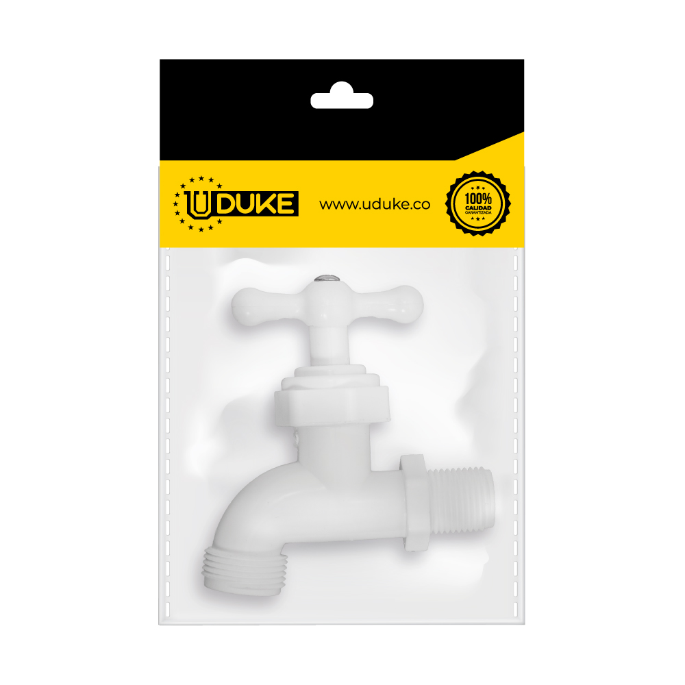 GRIFO PLASTICO BLANCO G/G PAQ X 1 UDUKE