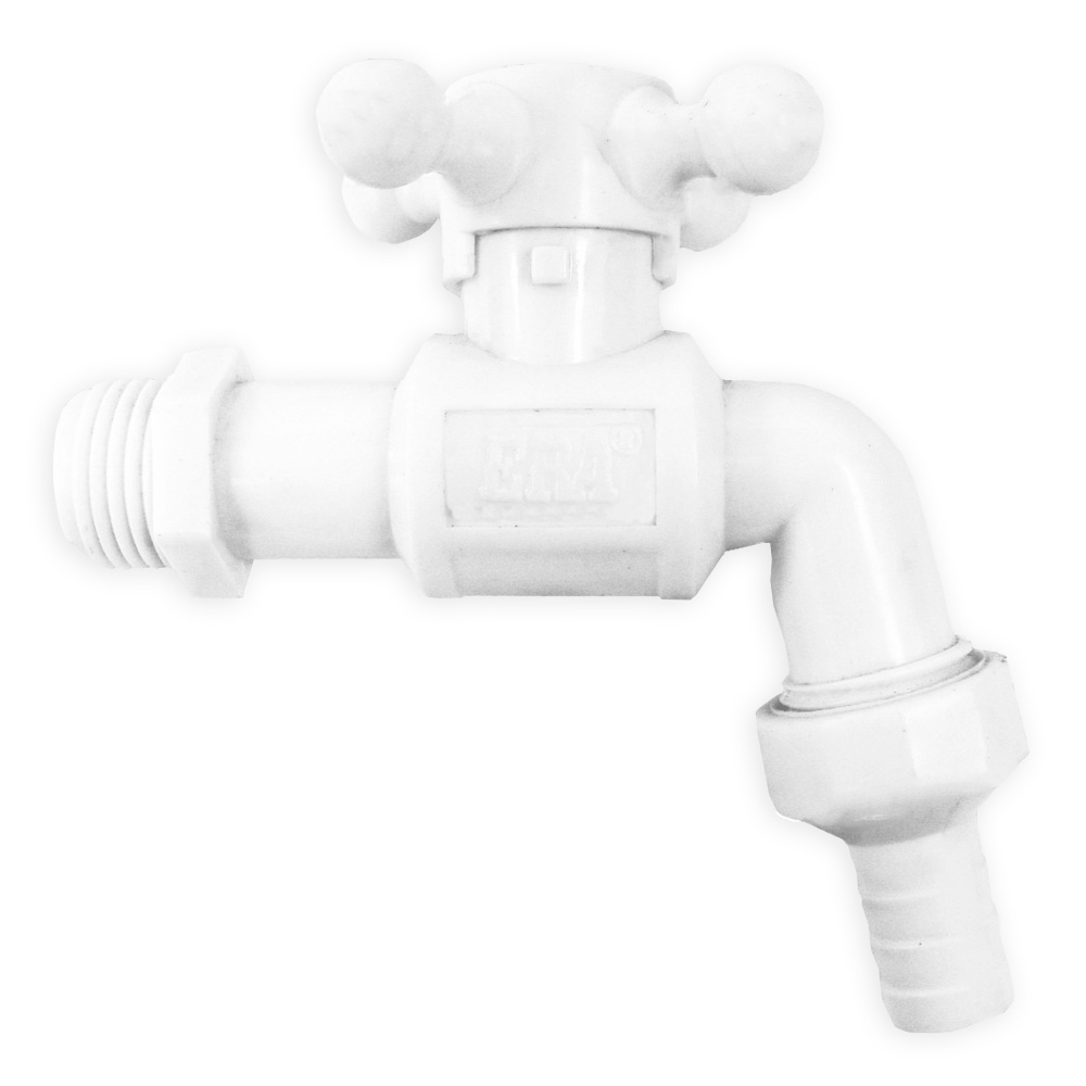 GRIFO PLASTICO GG BLANCO CRUCETA CON RACOR (HT20147)