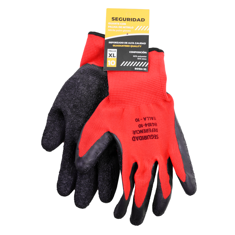 GUANTE NITRILO REFORZADA TALLA 10 SEGURIDAD (BG184-10)