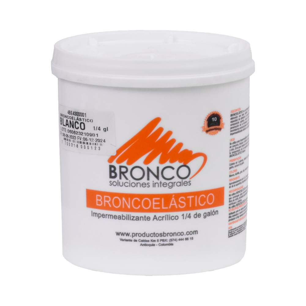 IMPERMEABILIZANTE ACRILICO 10 AÐOS BRONCO ELASTICO CUARTO BLANCO (4BE4300001)