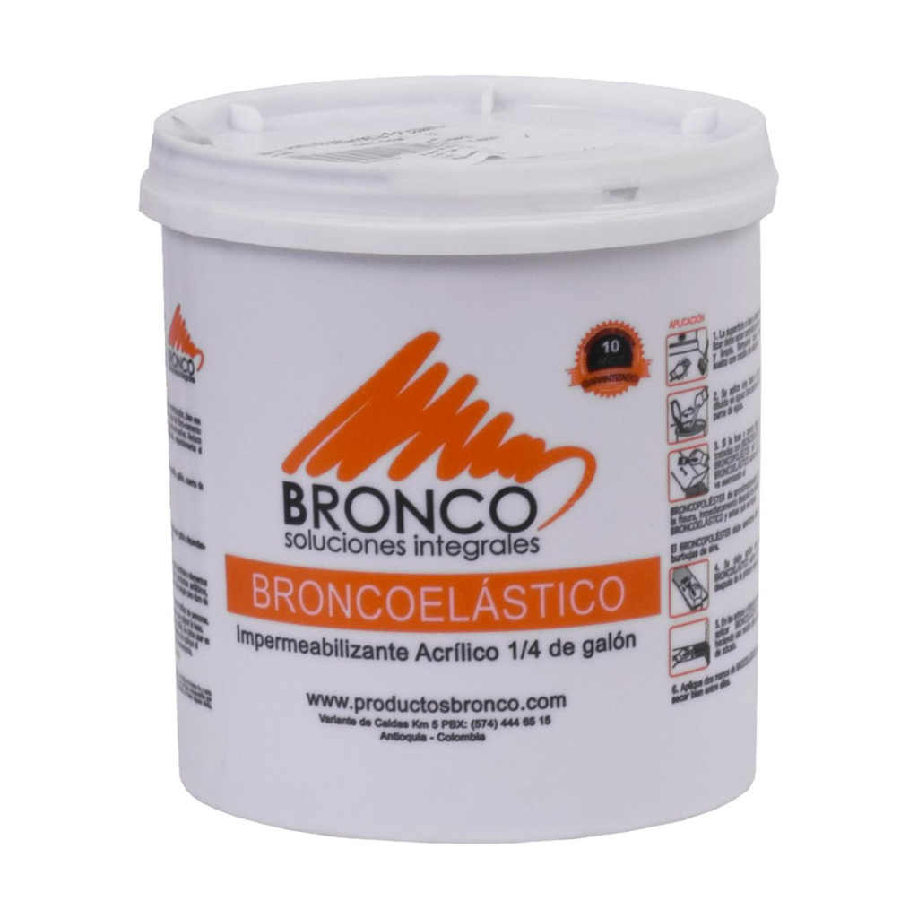 IMPERMEABILIZANTE ACRILICO 10 AÑOS BRONCO ELASTICO CUARTO GRIS (4BE4300101)