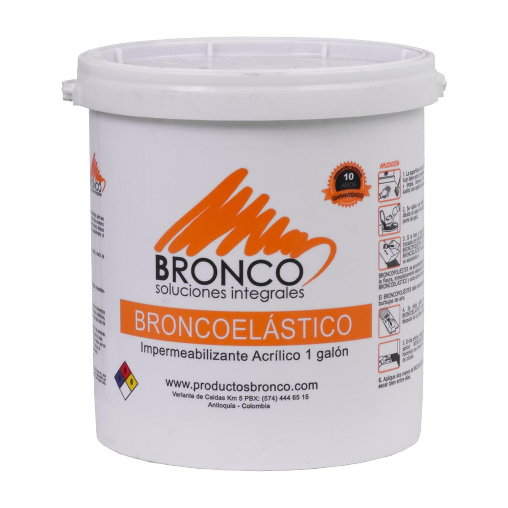 IMPERMEABILIZANTE ACRILICO 10 ANOS BRONCO ELASTICO GALON GRIS (4BE4300104)