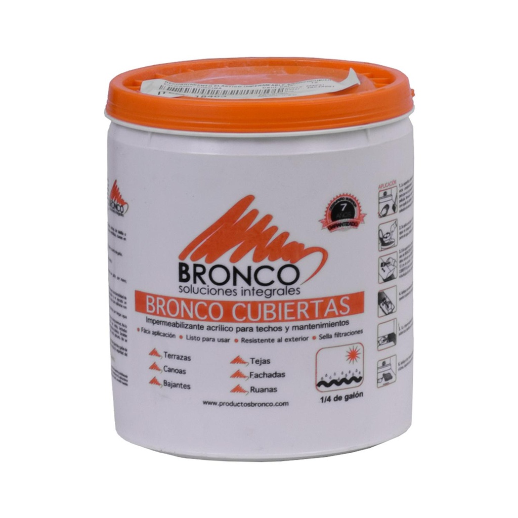 IMPERMEABILIZANTE ACRILICO 7 AÐOS BRONCO CUBIERTA CUARTO GRIS (4BC4300101)