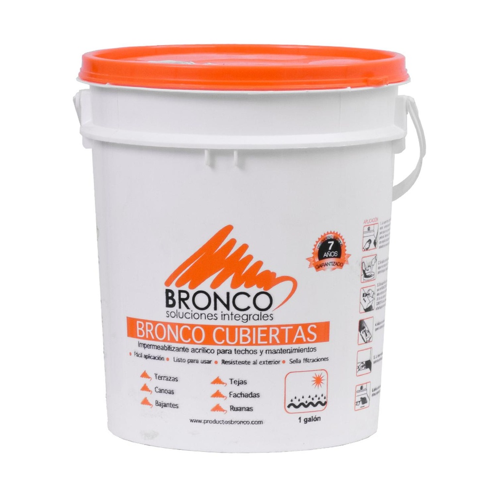 IMPERMEABILIZANTE ACRILICO 7 AÐOS BRONCO CUBIERTA GALON BLANCO (4BC4300004)