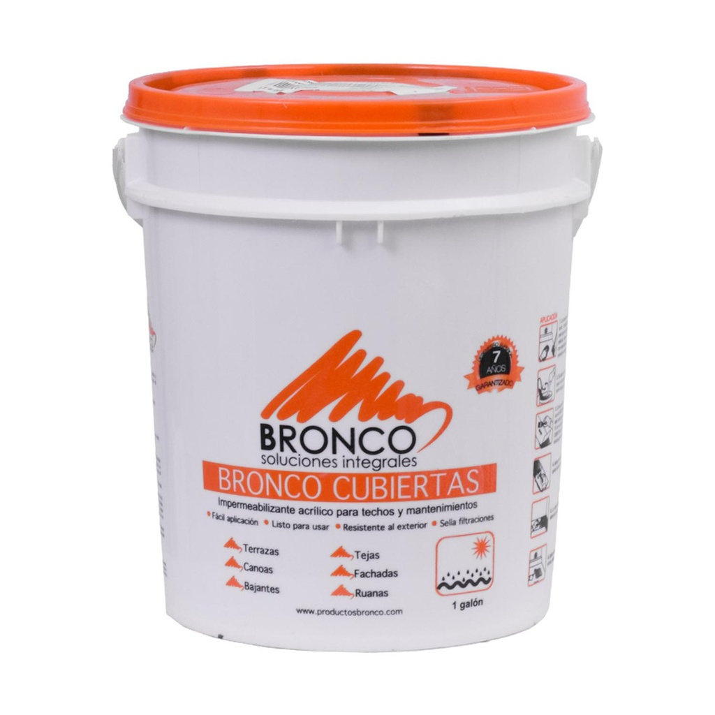 IMPERMEABILIZANTE ACRILICO 7 AÑOS BRONCO CUBIERTA GALON GRIS (4BC4300104)