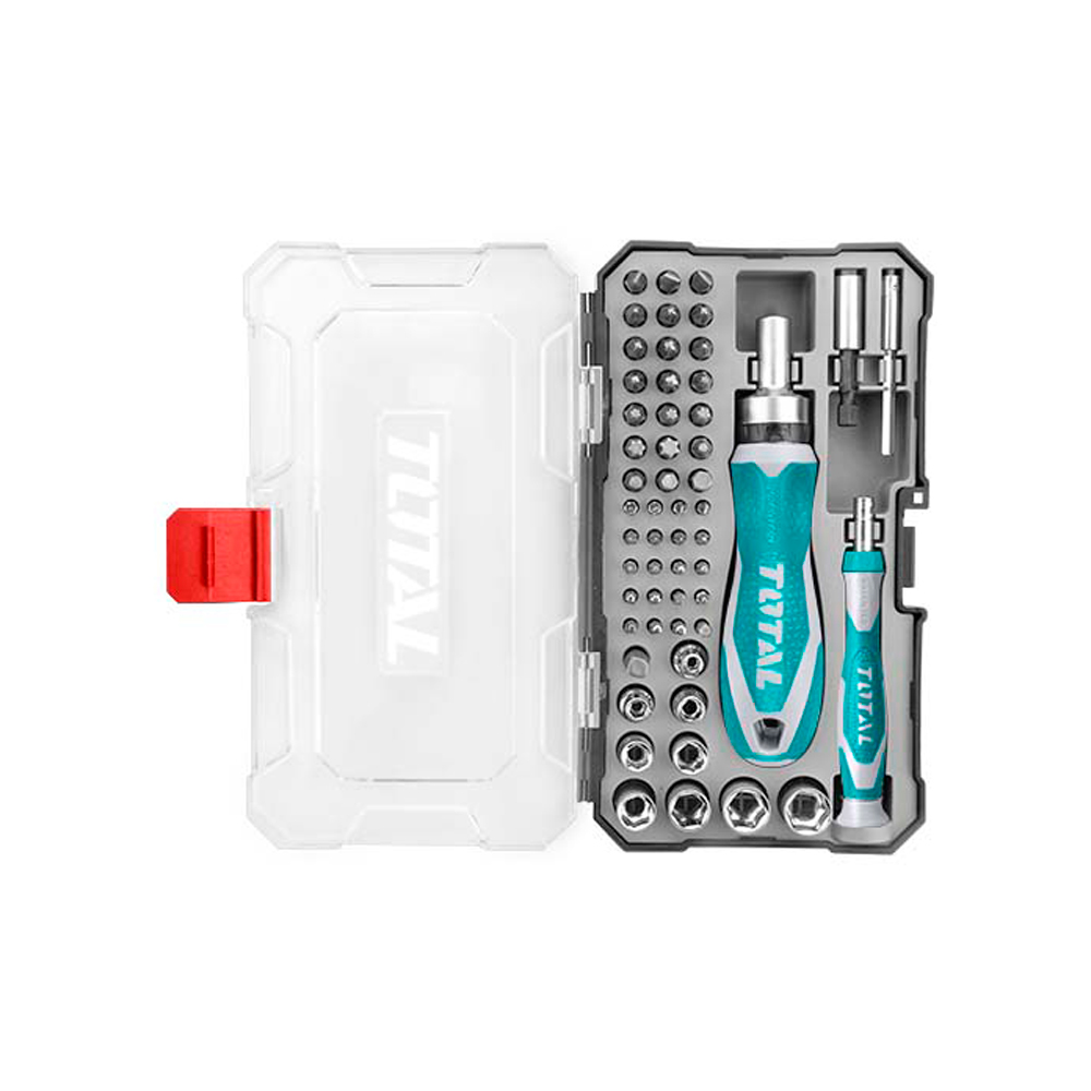 JUEGO DE DESTORNILLADORES PUNTAS INTERCAMBIABLES X 55 PZS TOTAL (TACSD30556)