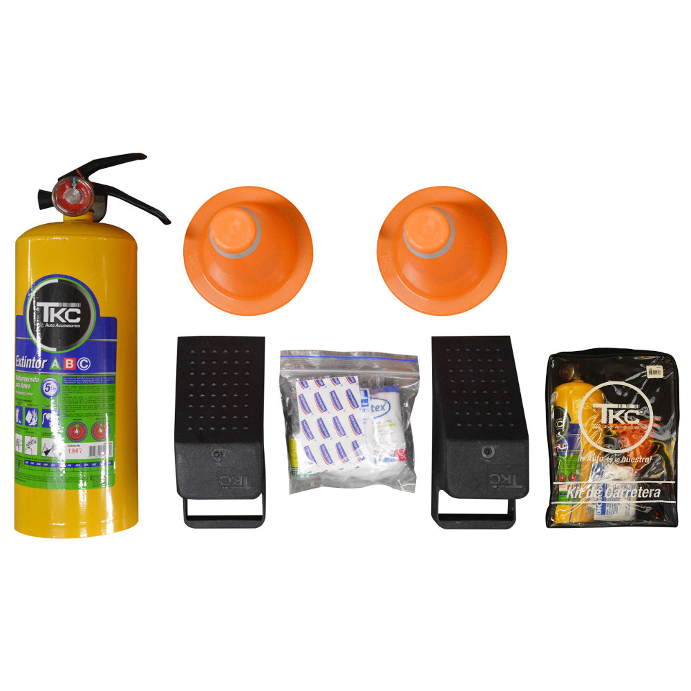 KIT CARRETERA PARA CARRO TKC X 5 PCS -REGLAMENTARIO  (EXTINTOR DE 5 LBS)
