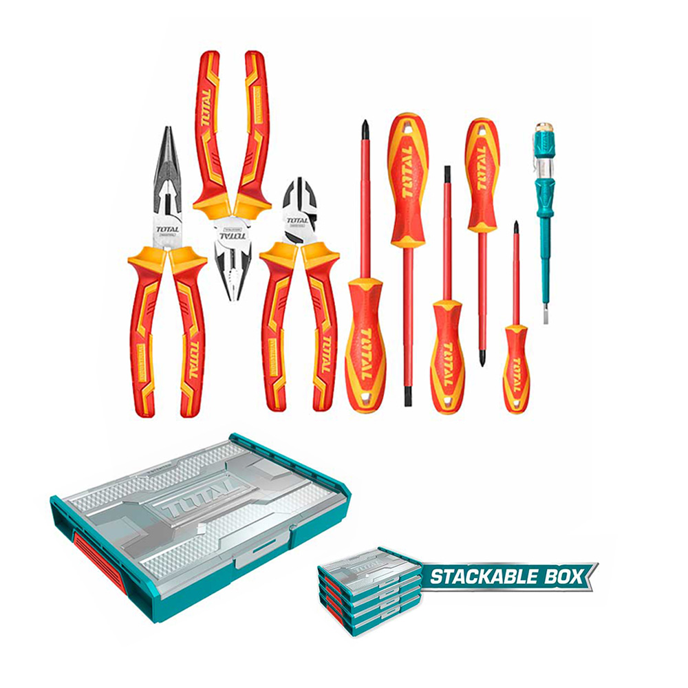 KIT DE HERRAMIENTAS AISLADAS 9PZS INDUSTRIAL TOTAL (THKTV02H091)